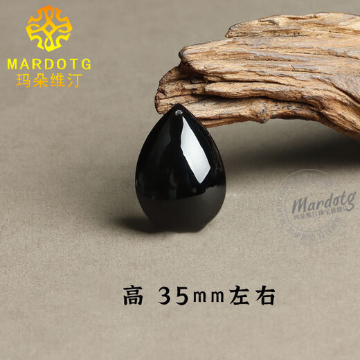 MARDOTG original black crystal pendant for men and women, hydrating water drop necklace pendant, jewelry, gift, about 40mm high