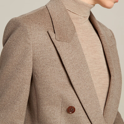 LadyS Elite thickened Australian wool cashmere women's autumn and winter coffee color loose suit suit milk coffee suit S