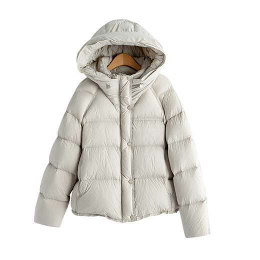 LISM shopping mall same model high-end down jacket puff down jacket women's style popular today for small people thickened warm bread glacier white S recommended 100-125 Jin Jin equals 0.5 kg