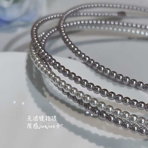 Zuoou pearl hairband 2025 internet celebrity new Korean simple versatile fine headband hairpin hairpin hairpin headdress off-white