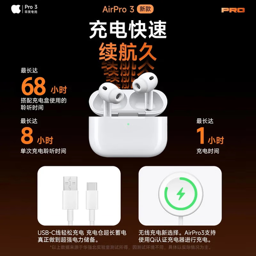 Huaqiangbei's new official release | Pro3 top version Bluetooth headset compatible with Apple wireless active noise reduction iPhone 17/16/15/14/13 in-ear AirPods Pro3 active noise reduction version full-featured pro3 smart island pop-up + spatial audio + heart rate monitoring