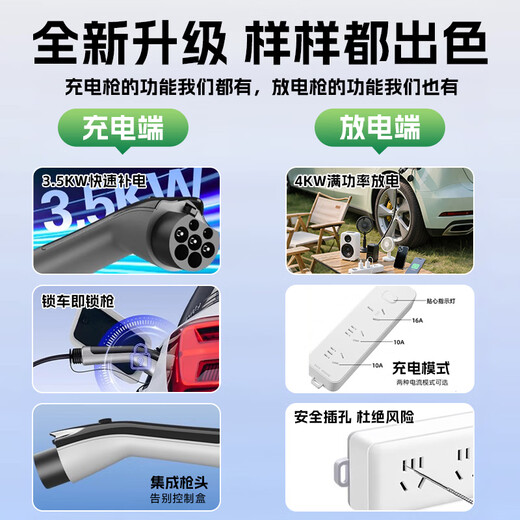 Jinyuzi Geely Galaxy Starship 7 Car Charger Portable Charger Integrated Electric Gun 3.5KW Household 16A New Energy Electric Vehicle Charging Pile Fast Charging No Grounding Galaxy Starship 7 Charging Gun Two Levels Adjustable丨Automatic Stop When Fully Display Model丨5 Meter Cable-Suitable for Store Home Use