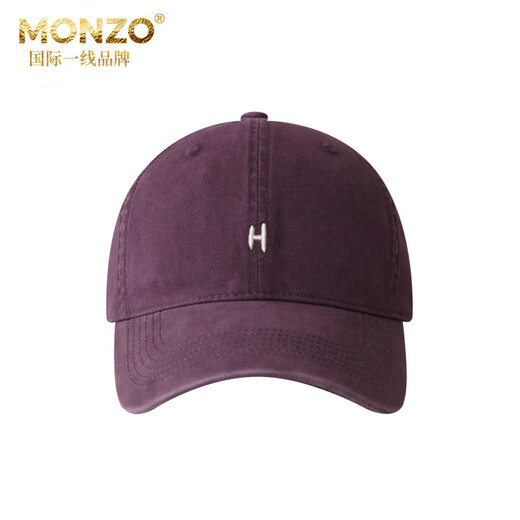 MONZO international first-line brand fashion simple baseball cap women's brown pure cotton peaked cap small soft top wide brim hat gray one size (55-61cm) adjustable