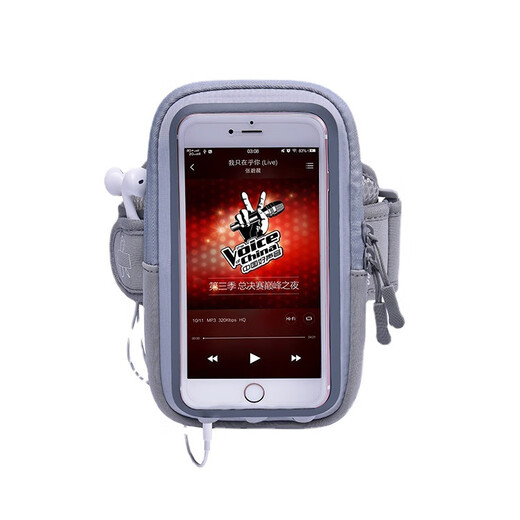 Sports outdoor mobile phone arm bag, light and thin Lycra with touch screen arm bag, men's and women's fitness equipment wrist bag new model, third generation deep space black 5.1-6 inch 6.0.