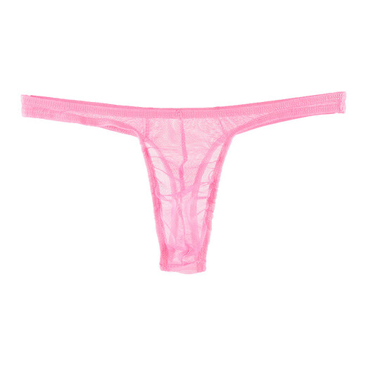 Sexy underwear popular mesh thong men's transparent sexy underwear fully transparent U convex T pants white one size