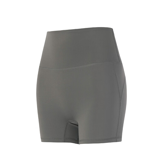 Ling Yuxun Fitness Girl Nude High Waist Yoga Shorts Summer Quick-Drying Dry Butt Lifting Pilates Training Sports Three-Point Pants Chestnut Coffee (no underwear required) S