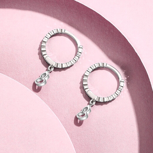 Wanfulong Platinum 950 Sparkling Gourd Earrings 2025 New Hot Style High-end Fashion Boutique Platinum Earrings Earrings Platinum 950 Sparkling Gourd Earrings 2.24g