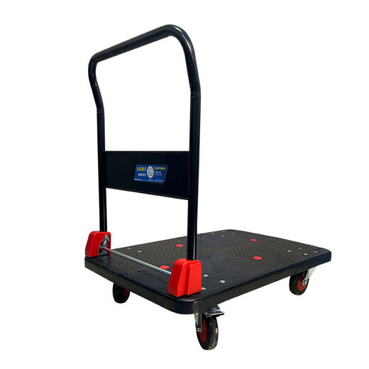 Pickup Cat silent flat trolley household push-pull trolley folding trailer pull truck four-wheel express trolley pull trolley black - industrial grade super heavy duty 120x68 oversized 6 wheel model 1600Jin Jin is equal to 0.5 kg