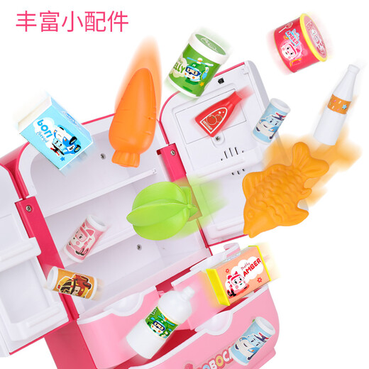 【7成新】珀利POLI 儿童玩具 会说话的冰箱双开门厨房过家家玩具音乐互动益智玩具 情景玩具 女孩玩具礼物