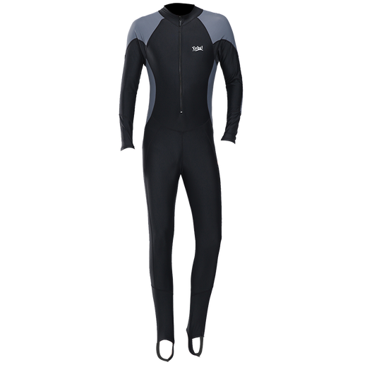 Ziwuqian men's wetsuit thin swimsuit plus size snorkeling wetsuit for teenagers sun protection surfing long-sleeved one-piece swimsuit black and sapphire blue 4XL one size fits all