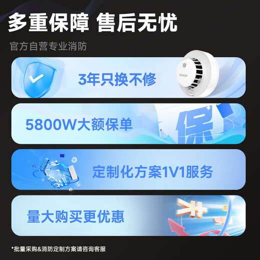 Dahua Dahua smoke alarm household smoke detector fire alarm detector 3c school restaurant hotel office building commercial 5-year model S3D national supplement