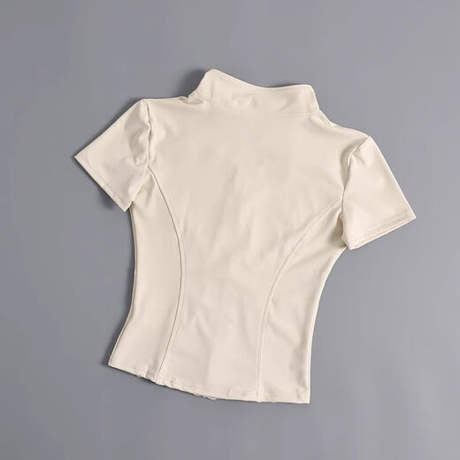 2025 training new style naked short-sleeved T-zip fitness clothes women's cycling clothes outdoor sports yoga summer tops Star Black S S