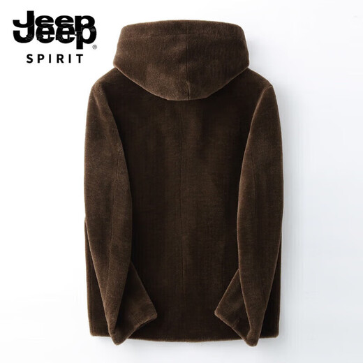 Jeep (JEEP) de una sola pieza de piel de cordero para hombre, chaqueta de cuero genuino con capucha para motocicleta, chaqueta corta de piel de oveja, abrigo de visón, chaqueta de cuero genuino de estilo militar para hombre, ranking top ten M/165