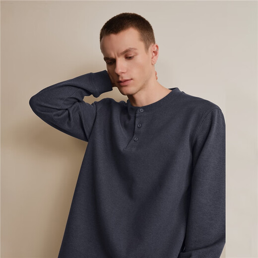Giordano designer air layer breathable sweatshirt men's new German velvet loose Henry collar top 18025806
