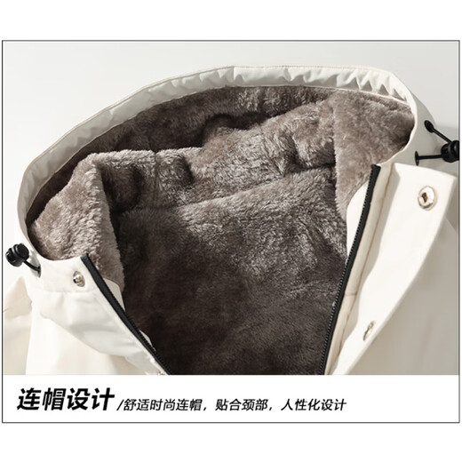 NASA MARVEL cotton coat men's autumn and winter thickened coat plus velvet cotton coat warm windproof jacket top black plus velvet 2XL