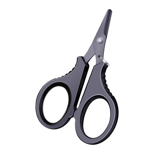 Titanium-plated manual scissors, PE line, lead-covered fishing line, strong horse sharpness, stainless steel lure small scissors, multi-functional fishing line scissors - titanium-plated black scissors - 1 pair