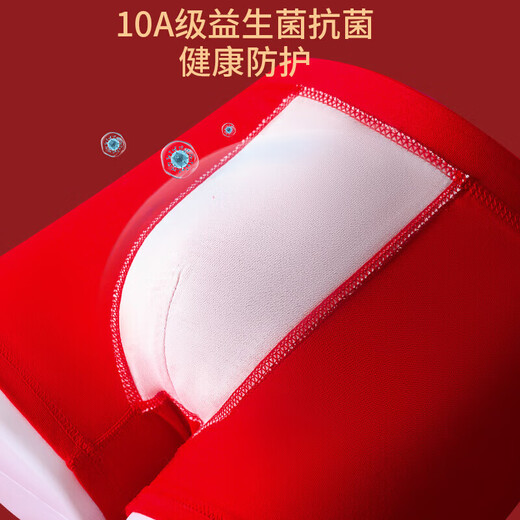 Children's Underwear Red Boys' Animal Year New Year's Cotton Shorts Youth 10A Antibacterial Modal Boxer Briefs Good Luck for Boys 3 Pairs One Size (4XL) Reference Height 160cm