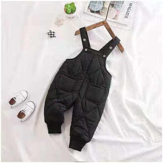 Aigechen baby down overalls baby down cotton overalls toddlers quilted warm women's outer wear can be opened for men black can be opened one size 803 to 12 months