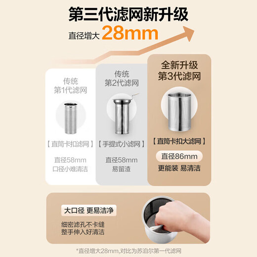 SUPOR has a titanium health kettle 316L stainless steel thermostatic kettle tea maker pure titanium heating chassis glass panel kettle enlarged filter 1.5L large capacity multi-stage heat preservation 1.5L