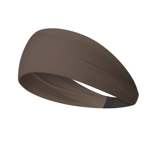 Ling Yuxun widened sports headband for women, quick-drying, sweat-absorbent, antiperspirant, non-slip, yoga-specific running, Pilates, fitness headband, toasted brown (high elasticity/applicable to all head sizes)