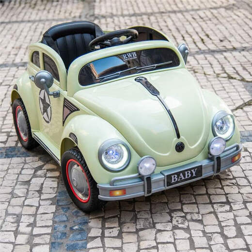 Youxiwa children's electric car four-wheel car male and female baby remote control toy car swings and can sit 1-7 year old boys, four-wheel drive yellow, 12V7A large battery + leather seat