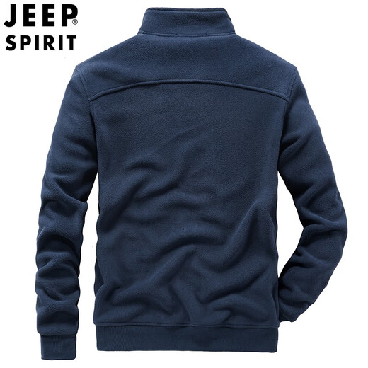 吉普（JEEP）夹克男秋冬季新款户外保暖抓绒衣摇粒绒立领大码加厚外套休闲男装 9901灰色（抓绒保暖款） XL （建议140斤-155斤）