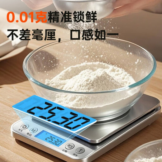 Xiaomi (MI) Ecological Chain Same Model Small Electronic Scale 0.01g Electronic Scale High-precision Kitchen Baking Traditional Chinese Medicine Food Scale 0.1g丨Precision Charging Backlight 5kg Double Tray