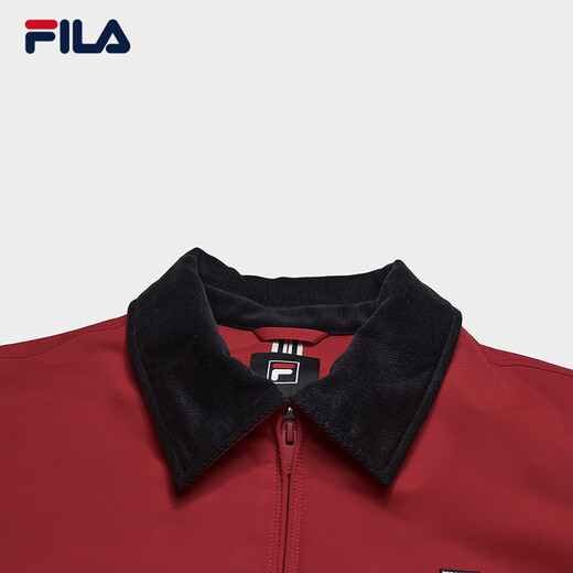 FILA Official Men's Cotton Clothes 2026 Spring New Style Fashionable Casual Comfortable Classic Jacket Warm Jacket Teeth Maroon-WI M 170/92A/M