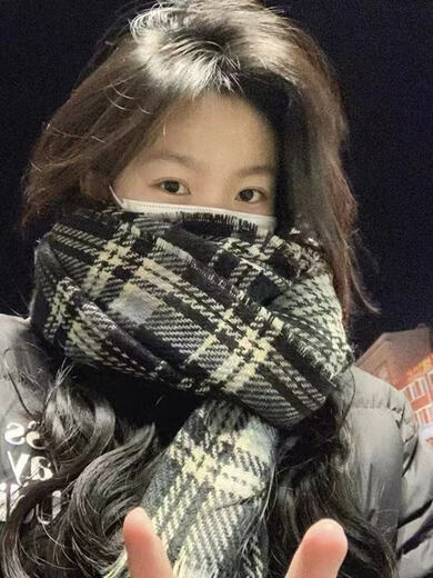 Chunjing Buyu wholesale scarf high-end winter atmosphere mohair Korean version new plaid thickened student warm shawl scarf