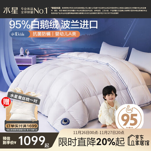 Mercury Home Textiles Quilt Duvet Imported from Poland 95% White Goose Down Infant and Toddler Class A Antibacterial and Anti-mite Goose Down Quilt Winter Quilt Winter Quilt (95% Polish White Goose Down/Class A Antibacterial) 120 150cm (Adapted to 1.0m bed kit)