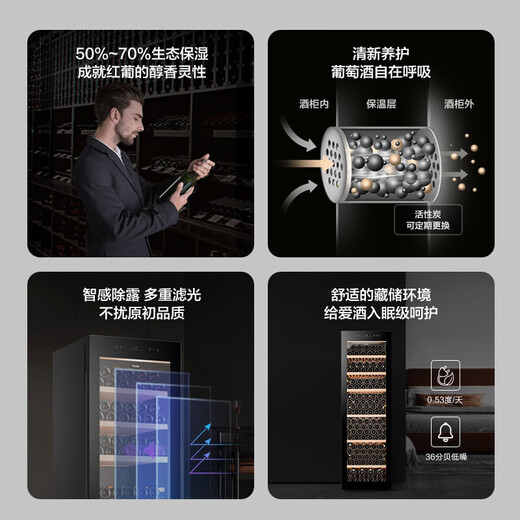 Haier Home Living Room Office Refrigerator Ice Bar Wine Cabinet Interlinked Series Wine Cabinet Long Chain 195/052/033/450/171 JC-450WGHU1450L