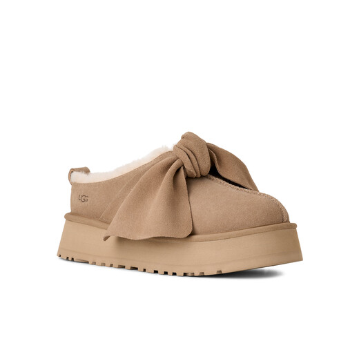 UGG new winter women's comfortable and fashionable thick-soled solid color bow casual slip-on slip-ons 1176290 SAN | Sand 38