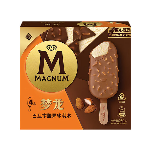 Menglong Wang Jiaer recommends Heluxue Menglong almond nut flavored ice cream 65g*4 pieces ice cream