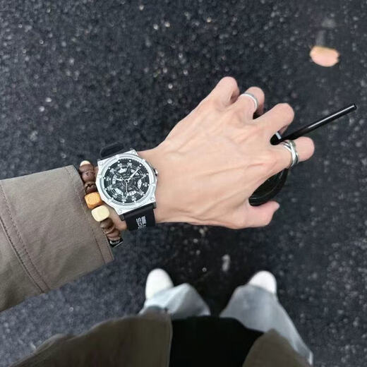 Peak Black Warrior Watch Men's Series Quartz Watch Genuine Men's Sports Brand Student Waterproof Trend Star Track Silver