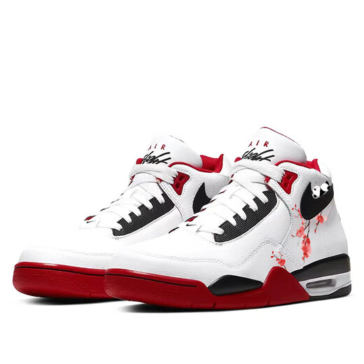 Nike (NIKE) customized FlightLegacy lazy panda wintersweet panda non-slip wear-resistant high-top basketball shoes for men red and white red and white 38.5