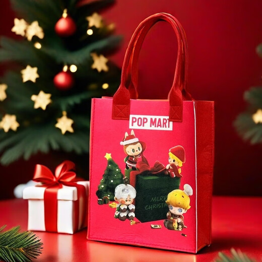Christmas cartoon non-woven gift bag handbag Christmas green