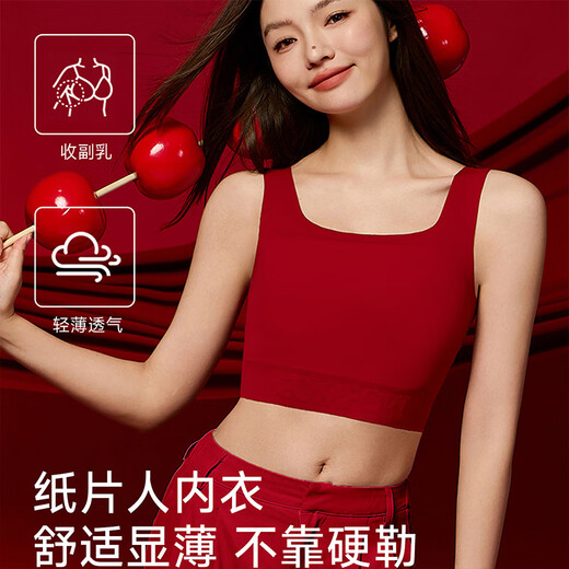 Xue Qianman's zodiac year red lady's paper underwear Year of the Horse seamless festive vest push-up bra underwear socks gift box