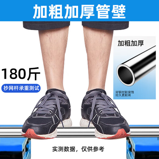 New stainless steel fishing net telescopic pole fishing net folding net head anti-hanging thick super hard large object fishing gear ultra thick super solid super hard fishing net large and small eye double net 1.8m