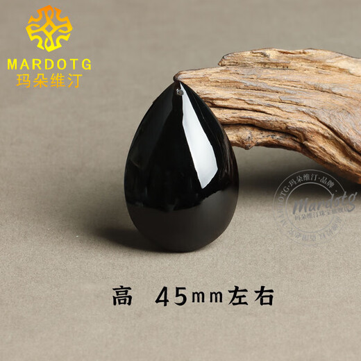 MARDOTG original black crystal pendant for men and women, hydrating water drop necklace pendant, jewelry, gift, about 40mm high