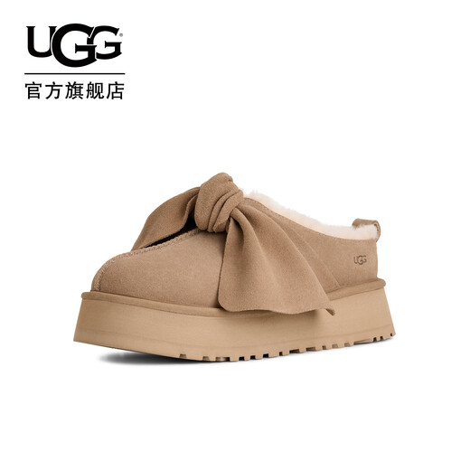 UGG new winter women's comfortable and fashionable thick-soled solid color bow casual slip-on slip-ons 1176290 SAN | Sand 38