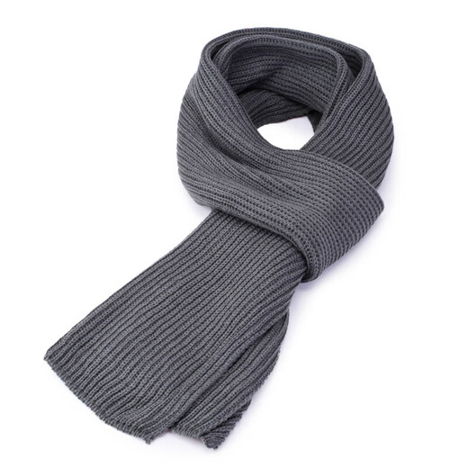 Scarf men's winter high-end solid color warm men's wool knitted scarf winter women's neck scarf hot sale in stock black 160-180cm