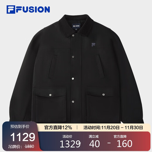 FILA FUSION Fila trendy brand work jacket men's 2025 autumn retro lapel Michigan jacket
