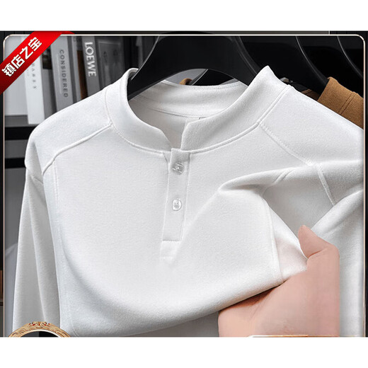 SPACE OWEN Laicai clothing store men's long-sleeved sweatshirt autumn and winter new Henry collar velvet bottoming shirt fashionable and versatile men's black 3XL (recommended weight 165-180Jin Jin equals 0.5 kg)