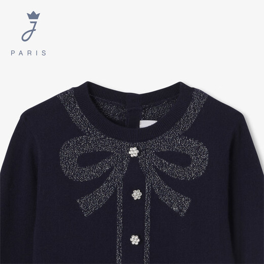 JACADI French girls wool blended dress autumn and winter new sweater dress long skirt 2043917 navy blue 123 105 /4A