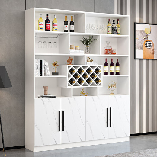 Yusenyi Wine Cabinet Partition Cabinet Home Wall Porch Simple Entry Door Shoe Cabinet Integrated Living Room Sideboard Cabinet Storage Cabinet Includes Entry Four Doors 160 Milk Tea Color