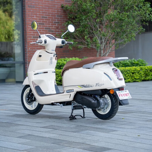 Flying Eagle F150 pedal retro fuel motorcycle, fuel-saving commuting, smart and cost-effective, ivory white standard version 26 models