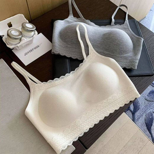 Clolv kissCK forest color lace underwear women's latex breathable fixed one-cup tube top women's push-up beautiful back camisole black + khaki quality version one size fits all 80-120Jin Jin equals 0.5 kg