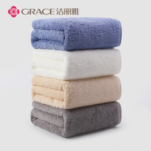 Jie Liya (grace) large adult class A pure cotton household male and female couple student extra large thickening large towel baby wrap gray bath towel 1 (class A standard / strong water absorption) 140*70