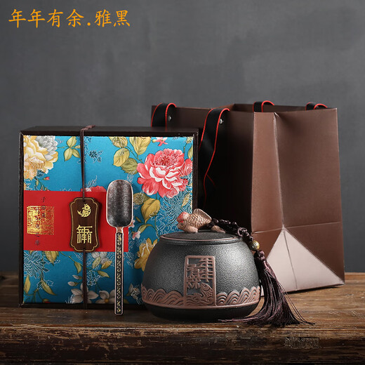 Qiu Boyuan Mid-Autumn Longjing tea gift box for elders Mingqian new tea green tea Mid-Autumn gift box high-end and elegant 300g blue double can