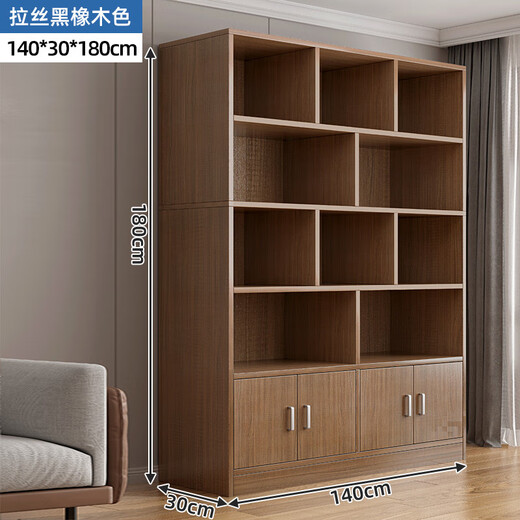 Zhong Zhang Gui wine cabinet living room wall commercial wine rack new storage cabinet hotel product display cabinet display cabinet cosmetics upgraded and deepened 140cm brushed black oak color - full back panel